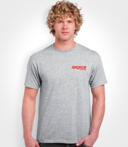 Men's Gildan T-shirt printing, screen printing tshirts, custom t-shirt printing, customize ts, printed t-shirts, merchandise, workweear, promotional clothing toronto, barrie, newmarket, Artech Promotional Products wear