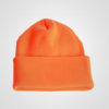 Orange long acrylic winter hat, Toque, embroid your logo on workwear, custom hats