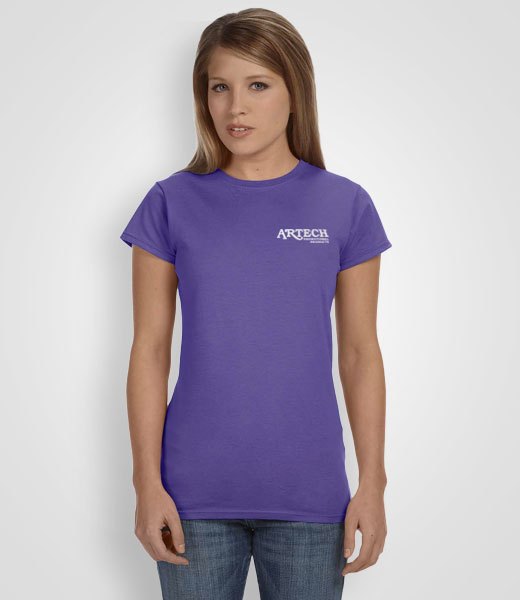 Women's Gildan Softstyle T-shirt printing, screen printing tshirts, custom t-shirt printing, customize ts, printed t-shirts, merchandise, workweear, promotional clothing toronto, barrie, newmarket, Artech Promotional Products wear