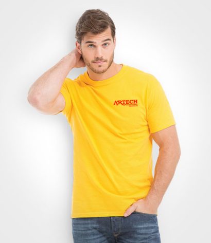 Unisex soft touch t-shirt, custom embroidery, workwear, event clothing, artech promotional apparel, barrie, newmarket, orillia, muskoka, t-shirt printing toronto