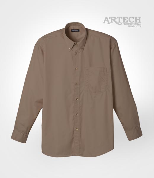 Promotional Corporate dress shirts, uniform workwear, artech promotional apparel and wear, embroidered shirt, business shirts, corporate clothing wear, tan