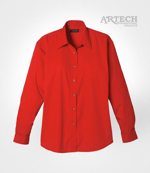 Ladies Corporate swear, business shirt, Promotional Corporate dress shirts, uniform workwear, artech promotional apparel and wear, embroidered shirt, business shirts, corporate clothing wear, Corporate wear, Red dress Shirt, embroidery barrie, embroidery newmarket