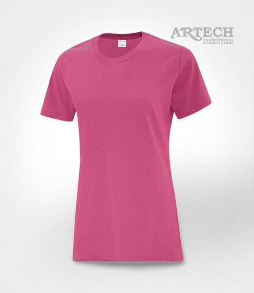 ladies t-shirt, womens tee, Screen printing T-shirts, cheap printed t-shirt, artech promotional wear, event tees, giveaways, band merch, canada, promotional apparel, tshirt sangria pink