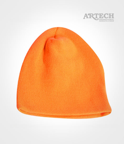 Orange Winter Toque, Short acrylic winter hat, Toque, embroidery logo, workwear, custom hats, beanie, custom embroidery, Artech Promotional