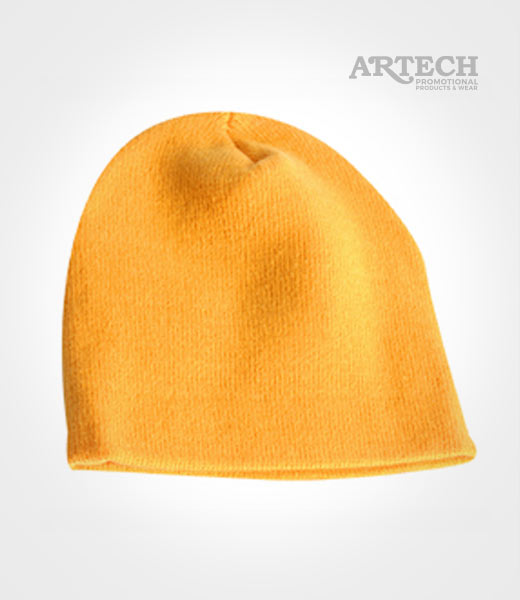 Yellow Winter Toque, Short acrylic winter hat, Toque, embroidery logo, workwear, custom hats, beanie, custom embroidery, Artech Promotional