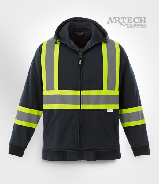 high-vis hoodie, construction hoodie, safety wear